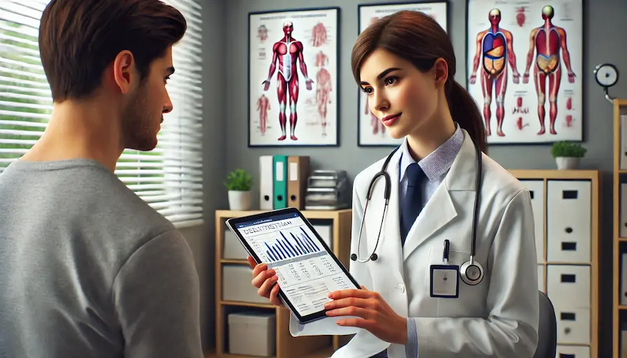 Dietetyk kliniczny analizuje stan zdrowia pacjenta