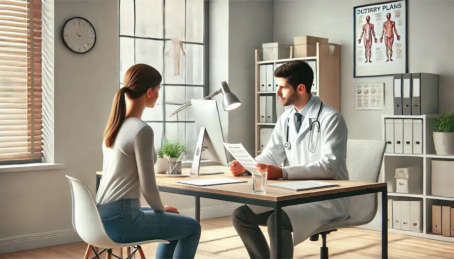 Dietetyk kliniczny podczas konsultacji z pacjentem