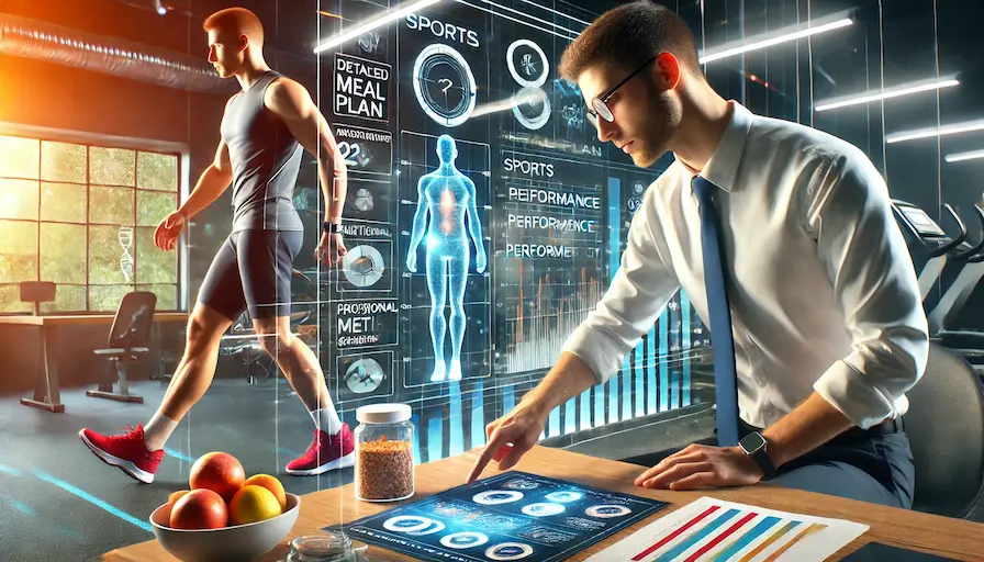 Dietetyk sportowy analizujący potrzeby żywieniowe sportowca